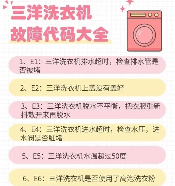 三洋波轮洗衣机E5故障代码解析与处理方法（探究三洋波轮洗衣机E5故障代码原因）