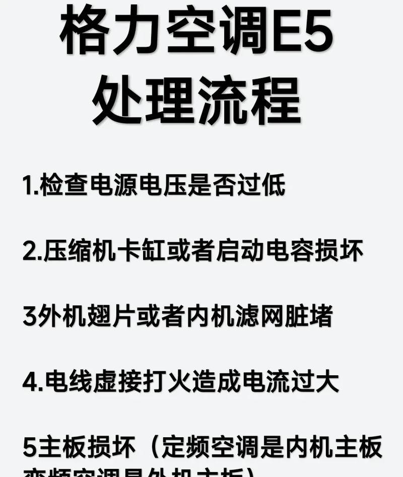 解决格力空调E5故障的有效方法（格力2匹空调出现E5故障）