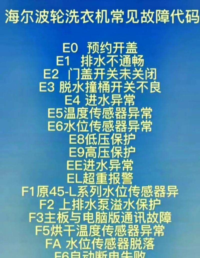 三洋洗衣机故障代码EA的意思及维修方法（了解三洋洗衣机故障代码EA）